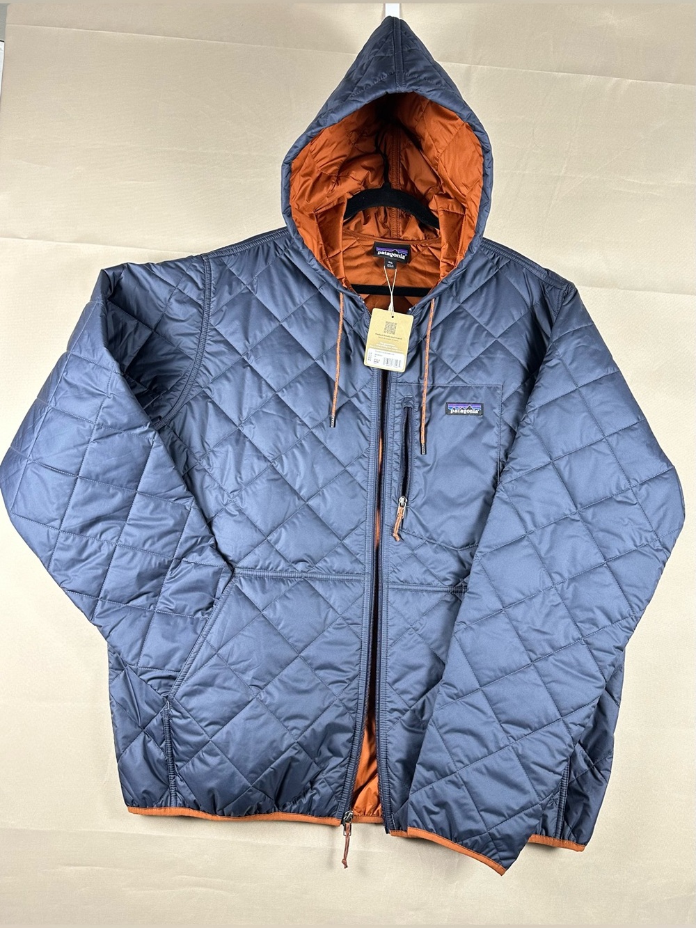 NWT Patagonia Diamond Quilted Bomber Hoody XXL Smolder Blue 2XL Jacket Coat